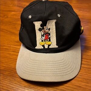 Black and Gray Mickey Mouse Cap